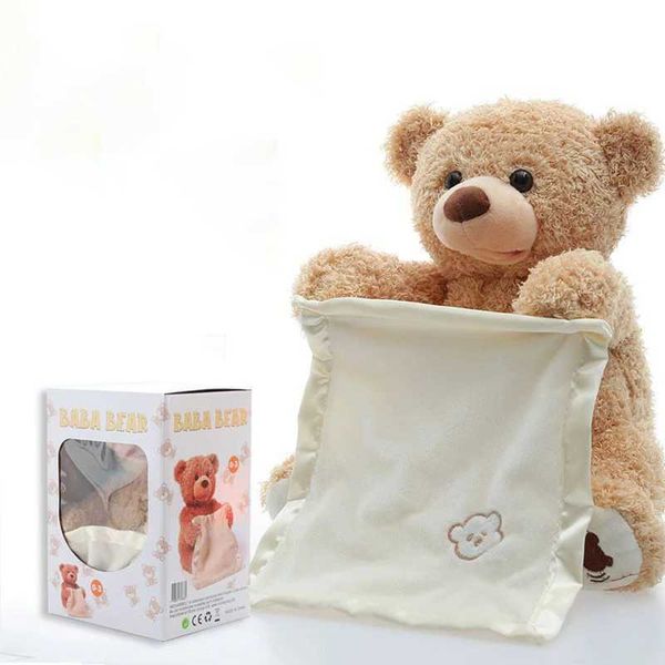 Plush Dolls 30cm Bear Plush Play Hide Seek Lovely Stuffed Toy Electric Music Bear Plush Toy English Version Bear Accompany Gifts Toy z241114