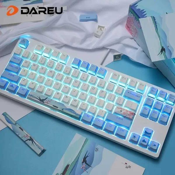 Keyboards Dareu A87 Spring Swallow Theme 87-key Compact Layout Mechanical Gaming Keyboard; PBT Keyca Mechanical Keyboard H241123