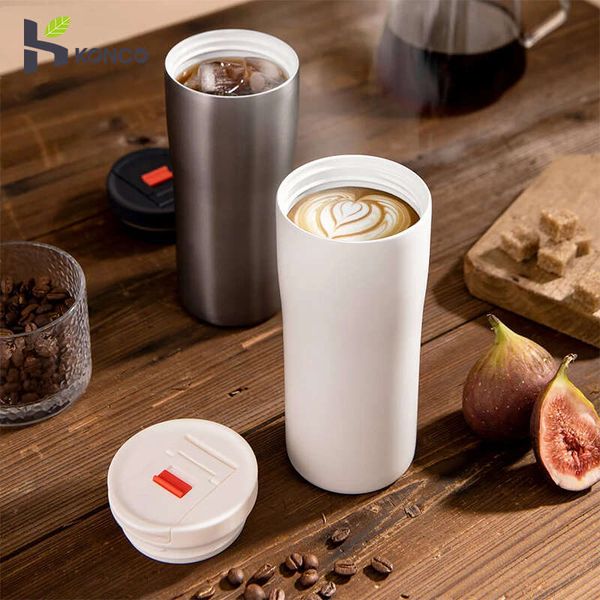 Stainless Steel Thermos 480Ml Mug Coffee With Cover Portable Car Cup Fiess Running Water Bottler For Gift