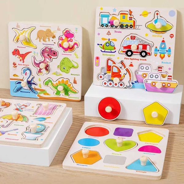 Montessori Baby Toys Wooden 3d Puzzle Cartoon Animal Intelligence Jigsaw Puzzle Early Learning Educational Toys for ChildrenM240817