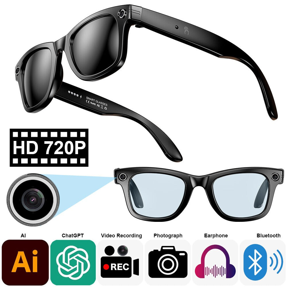Video Recording Eyewear-Sunglasses Chat-GPT AI Smart Glasses Bluetooth Earphone