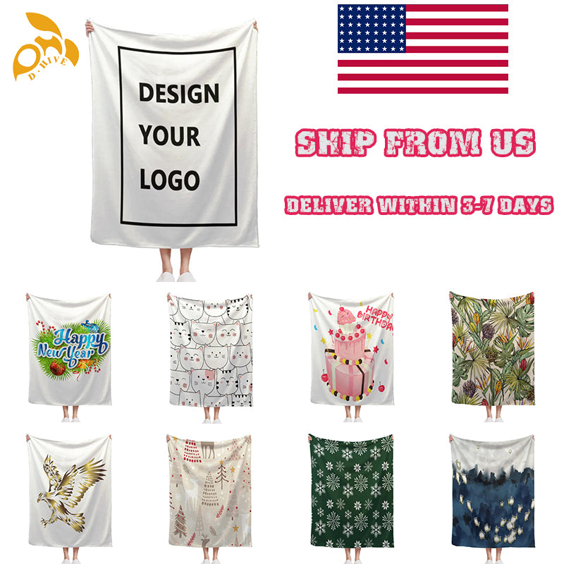 Free Shipping Professional Custom Soft 60x80 Personalization Inch Flannel Blanket - 280g Plush Throw for Home Perfect for Warmth and Comfort in All