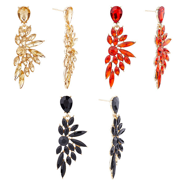 3 paire de boucles d'oreilles pendantes en résine bicolore