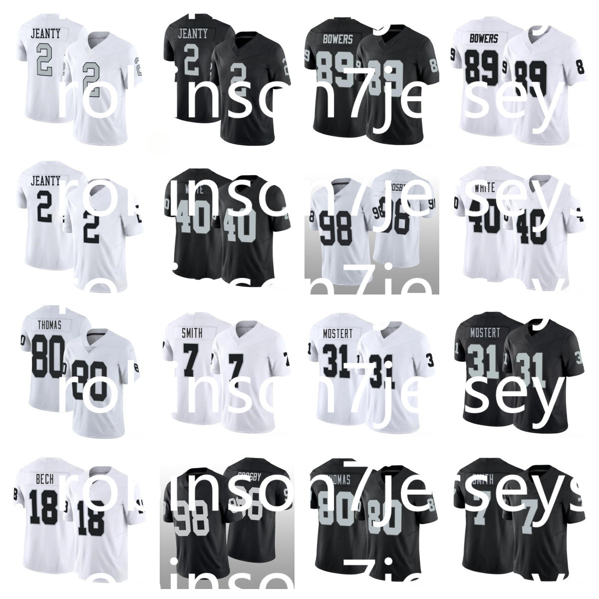 Ashton Jeanty Bo Jackson Ken Stabler Minshew II Maxx Crosby Brock Bowers Jakobi Meyers Tre Tucker Mayer Divine Deablo Geno Smith Football NFL Raider