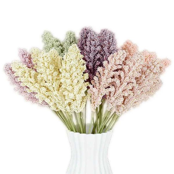 6 Pieces-lot PE Lavender Artificial Flower Stamen Plant Branch Wedding Flower Decoration Bouquet Manual Diy Vases for He RosasT250118
