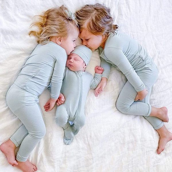 Pajamas Bamboo Fiber Toddler Pajama Set Breathable Kid Baby Boy Girl Clothes Long Sleeve Clothing Sleepwear for Children Girls 220922