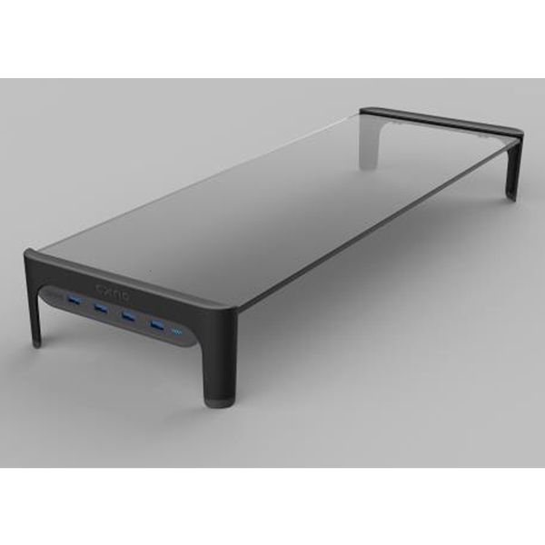 Tablet PC Stands Desktop Monitor Notebook Laptop Stand Space Bar Non-slip Desk Riser with 4ports USB Hub Data Transmission and Fast Charger