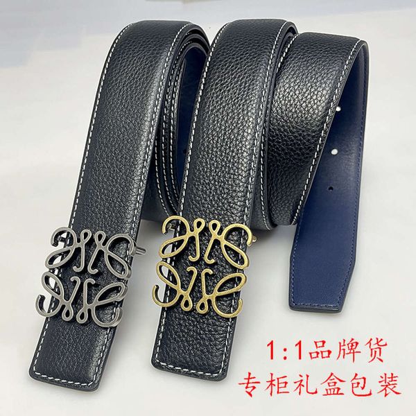 Luojia Yiwei with soft grain cow leather front and back high-end smooth buckle light luxury belt