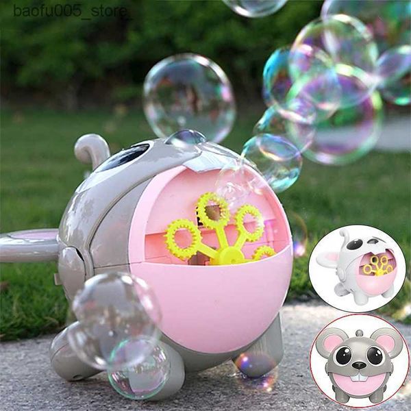 Novelty Games Baby Bath Toys Electric bubble machine automatic cartoon mouse blower manufacturer outdoor wedding party toy childrens birthda