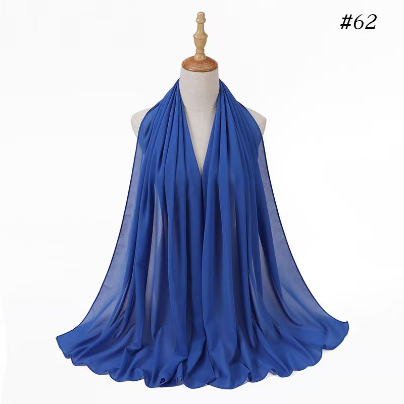 T1184 Pearl Chiffon Bubble Scarf Women&#039;s Hijab Scarf