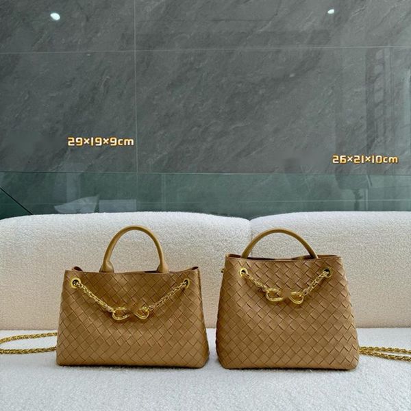 Quality Beach Bag Andiamo Bag Original Woven Evening Bags Handwoven BV Butterfly Buckle Butterfly Handbag Cross Shoulder Women Shopping