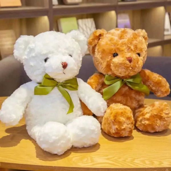 Plush Dolls Bow Tie Bear Plush Toys Stuffed Dolls Hand Dolls 30cm Bear For Girlfriend For Baby Super Cute Cuddle Bear Sleeping DollsY2412169