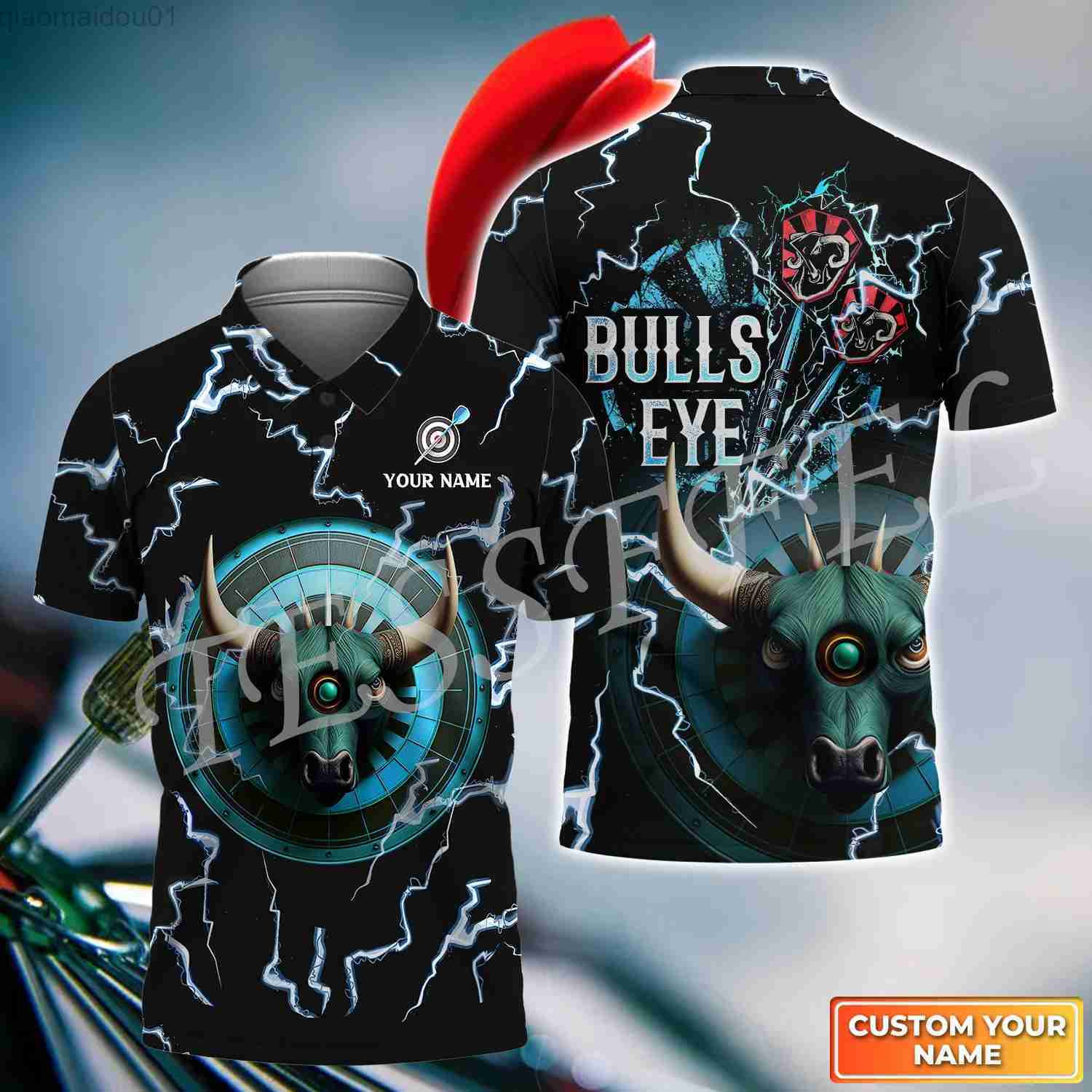 Men&#039;s T-Shirts Custom Name Sports Player Darts Beer Club Tattoo 3DPrint Summer Casual Harajuku Polo Shirts Streetwear Short Sleeves T-Shirts 5X