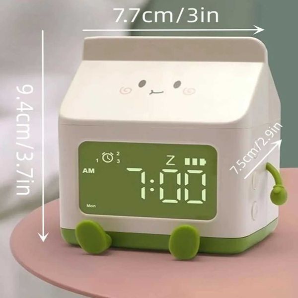 Fashionable milk carton designed alarm clock innovative milk carton alarm clock unique built-in alarm clock Y250111