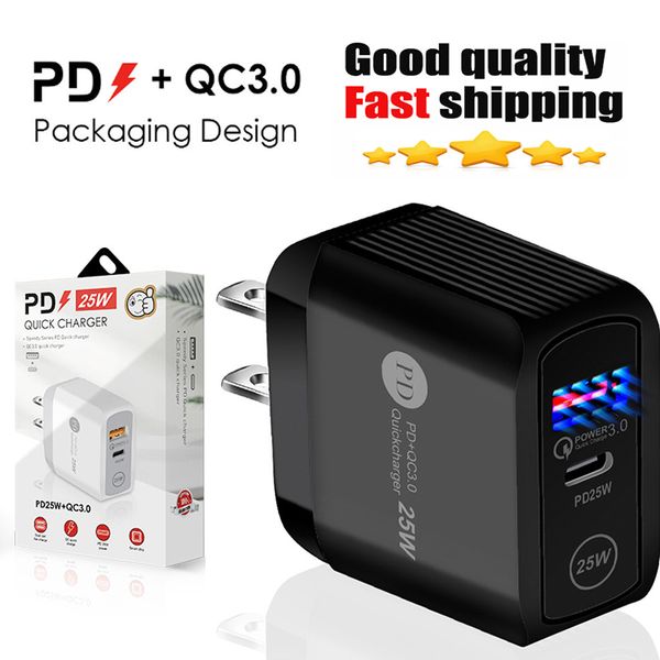 Type c USb charger 25W PD QC3.0 Chargers Fast Charging EU US Plug Adapter Phone power delivery Quick iPhone Charger For iPhone 15 14 13 12 1