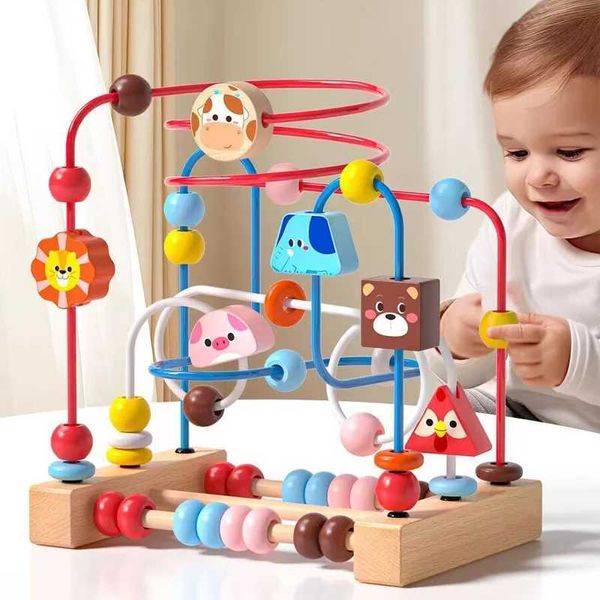Montessori toys for infants wooden roller coasters bead mazes early childhood learning education puzzles childrens math toys 1 2 3 years old