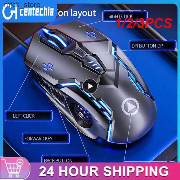 Mice 1-2-3PCS Usb Mouse Portable Breathing Light Effect 6d 4-speed Dpi Rgb High Speed For Computer Gamer Girl J241220