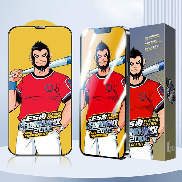 Screen Protector For iPhone 15 Pro Max 14 Plus 13 Mini 12 11 XS XR X ESD 200C Tempered Glass Film Plating Coating Explosion Anti Static Curv