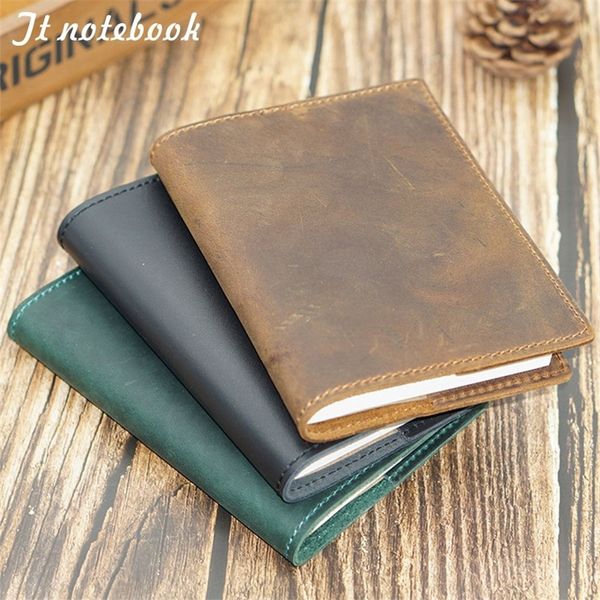 Notepads 100% Genuine Leather Notebook Planner Book Cover A5 For Diary Original Journal Drawing Sketchbook 220914