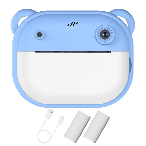 Digital Cameras Kids Mini Instant Print Camera 24MP HD 1080P Video Po Printing For Birthday-Holiday Girls Boys Aged 3-12