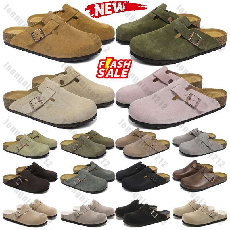 With Box Designer Clogs Sandals Clog Slippers Cork Flat High Quality Fashion Summer Genuine Leather Slide Favourite Beach Casual Shoes Women Men