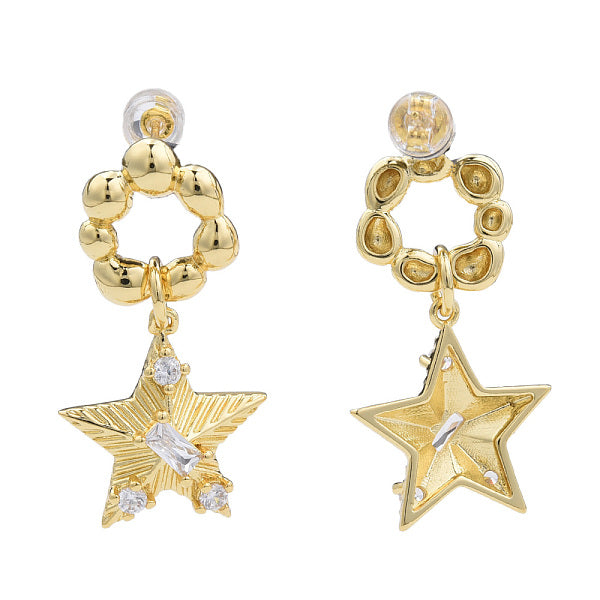 Boucles d'oreilles pendantes étoile zircone cubique