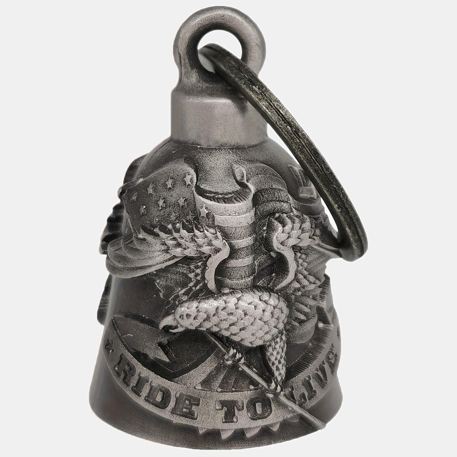 TEMU Vintage Motorcycle Keychain - Eagle & With "ride Fast To Live" Engraving, Deep Charm For Bikers, Good Luck Riding Bell, Motorcycle Accessories