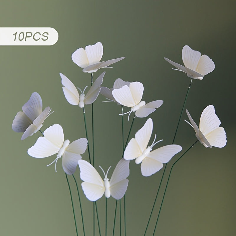 TEMU 10pcs Art Deco Waterproof Pvc Colorful Simulation Decorations, Floor Mount Outdoor Garden Decoration For Wedding Party Decor Desktop Arrangement