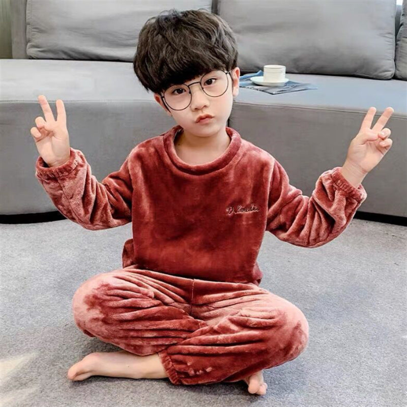 w107 Coordinate Your Sleepwear! Coral Velvet Childhood Nightgowns and Matching Adult Pyjamas