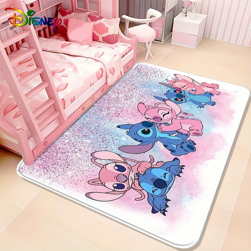 TEMU 1 Stitch Anti-slip Floor Mat, Polyester Rectangle, Machine Washable, Perfect For Christmas, Valentine's Day, Easter Decoration
