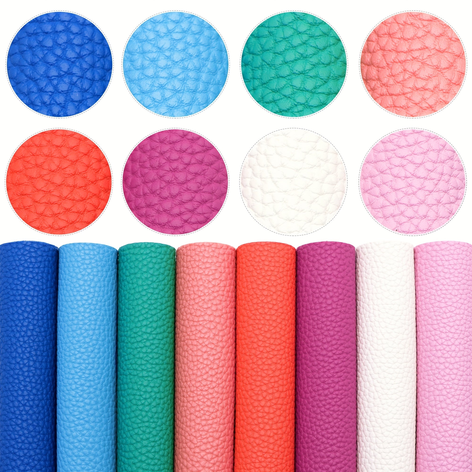 TEMU 8pcs-set Solid Color Synthetic Leather 5.9*8.26inch Fabric Sheets For Diy Bows, Waist Belt, Earrings, Handbag, Phone Case, Pencil Case, Shoes