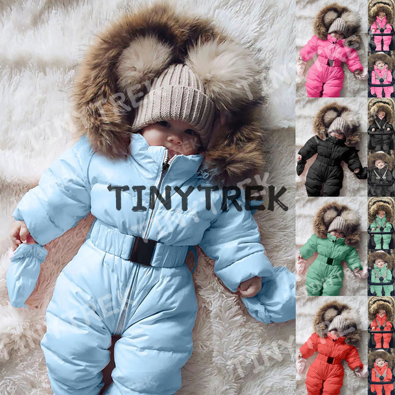 Rompers Winter clothes Baby Snowsuit Boy Girl Romper Jacket Hooded Jumpsuit Warm Thick Coat Outfit Kids Outerwear Infant Clothing 230812