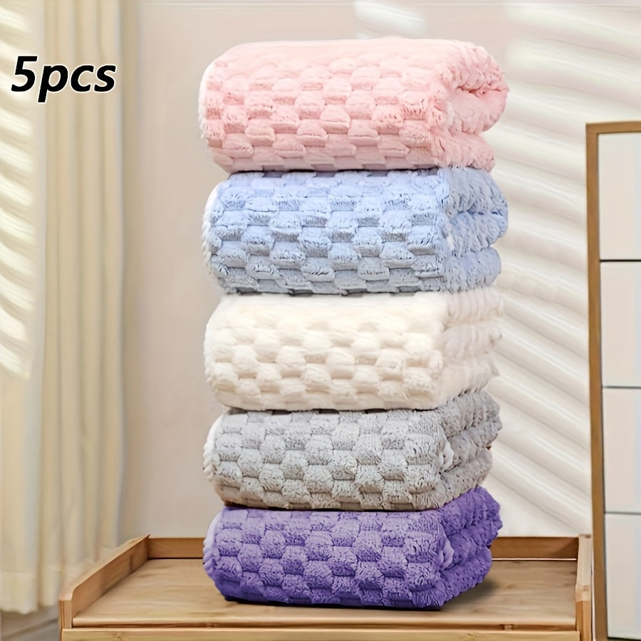 TEMU Pack Of 4-5 Waffled Super Soft Bath Towels, Super Absorbent Quick-drying Microfiber Towels For Adults, Quick-drying Textured Towels, And Towels,