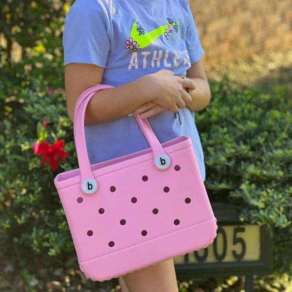 EVA Rubber Waterproof Beach Picnic Storage Basket Summer Pool Women Handbag Small Cute Jelly Bo Tote Bag