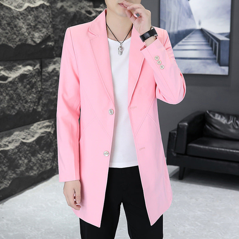 D117Youthful Men&#039;s Slim Cut Blazer - Seasonal Medium Length Jacket for Casual Style