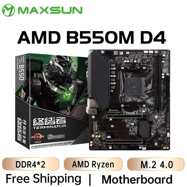 MAXSUN Mainboard B550M AMD Gaming Motherboard DDR4 M.2 Supports Ryzen 3000 4000 5000 CPU AM4 socket R5 5600G 5600X 5700G 5700X