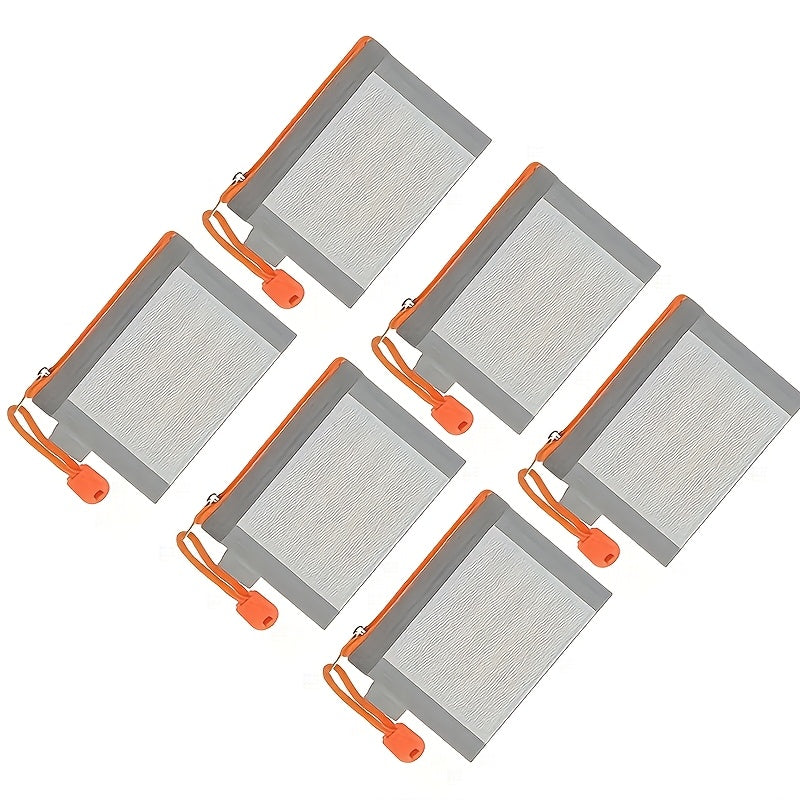 TEMU 6-pack Mini Nylon Zippered Mesh Pouches - Portable Travel Organizers For Lipstick, Earphones, And Documents