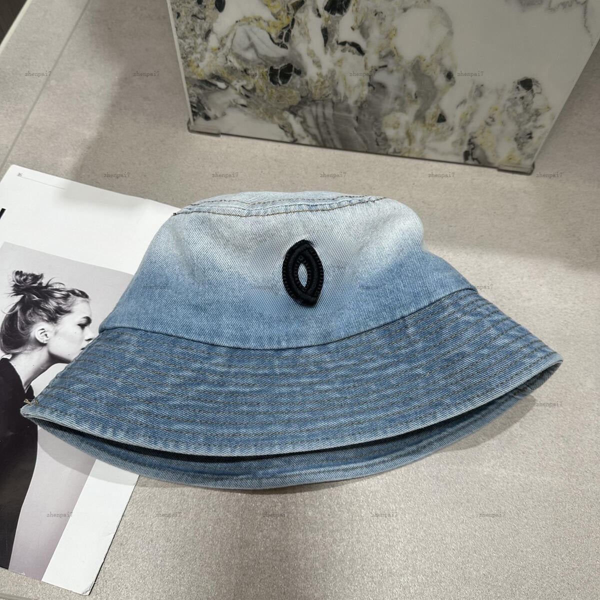 Top child wide brim Gradient-colored denim boys girls Bucket hat kids fashion accesories multiple color options baby caps A350X10N076