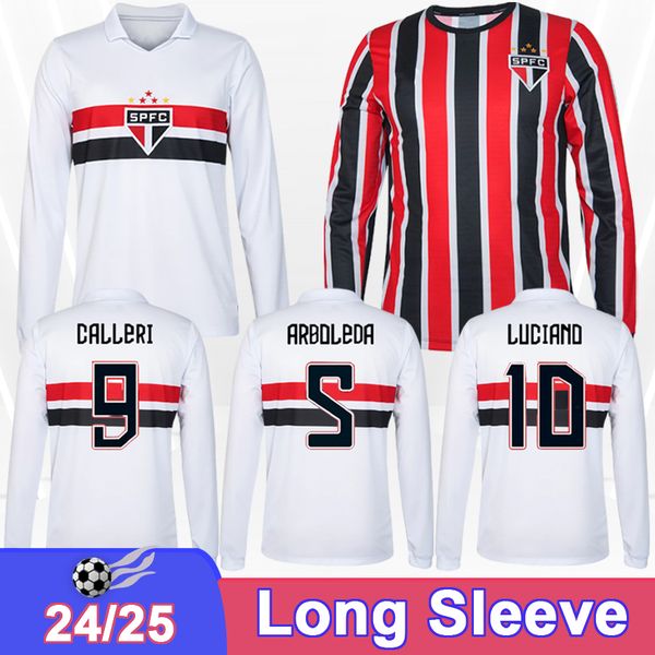 24 25 Sao Paulo Long Sleeve Soccer Jerseys LUCAS CALLERI LUCIANO ARBOLEDA RAFINHA NESTOR DIEGO COSTA IGOR .V Home Away Football Shirts
