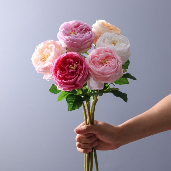 Single Stem Moisturizing Cloth Rose Flowers Emulation Roses Flower Home Vase Decor Bouquet Valentines Day Wedding Flower Decor Pano Hidratan