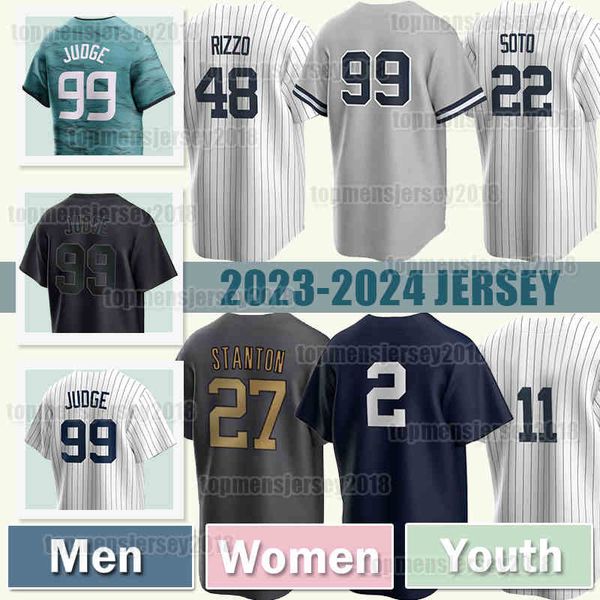 99 Aaron Judge Baseball Jersey 22 Juan Soto 0 Marcus Stroman Derek Jeter 89 Jasson Dominguez Mariano 42 Rivera Jose Trevino 24 Alex Verdugo