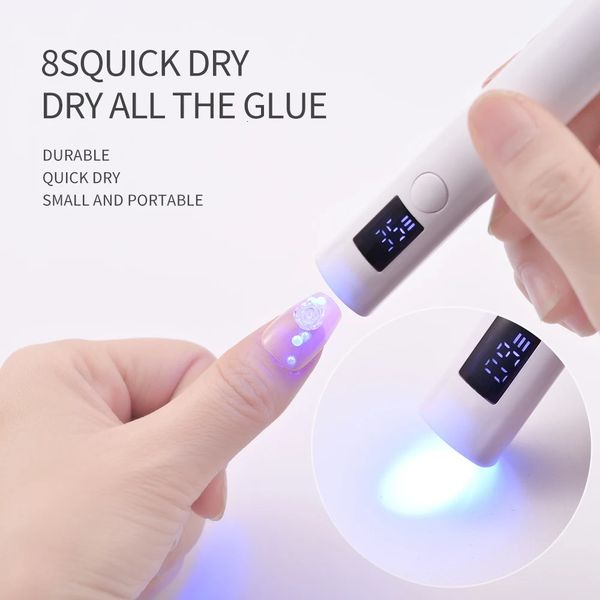 UV Nail Lamp Dryer Machine Portable USB Rechargeable UV LED Nail Quick Drying Light Handheld Manicure Lamp For Gel Varnish Tools 240629