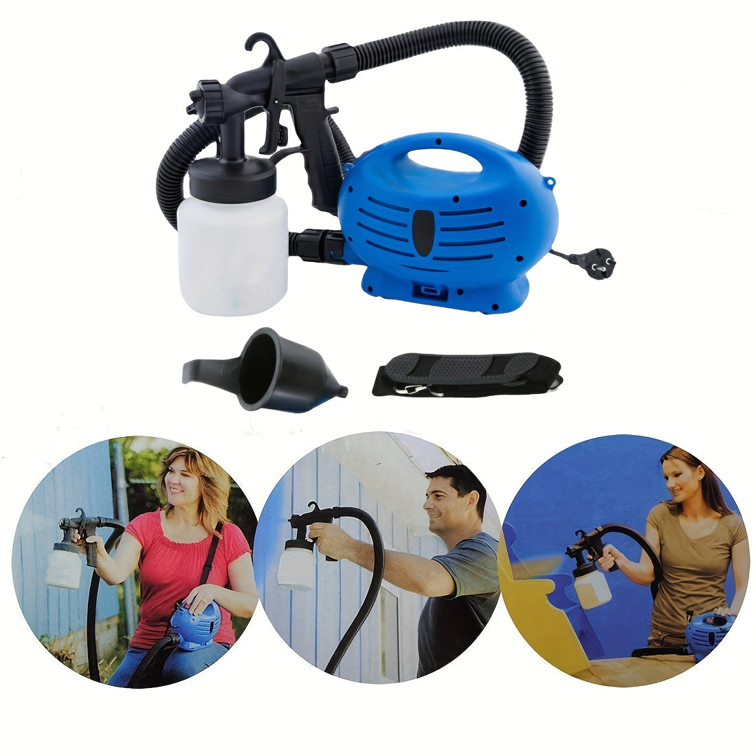 TEMU 220v 800ml Hvlp Electric Paint Sprayer, High Spray , Detachable Container - House Painting, Furniture, Cabinets, Door, And Fences, Home Interior