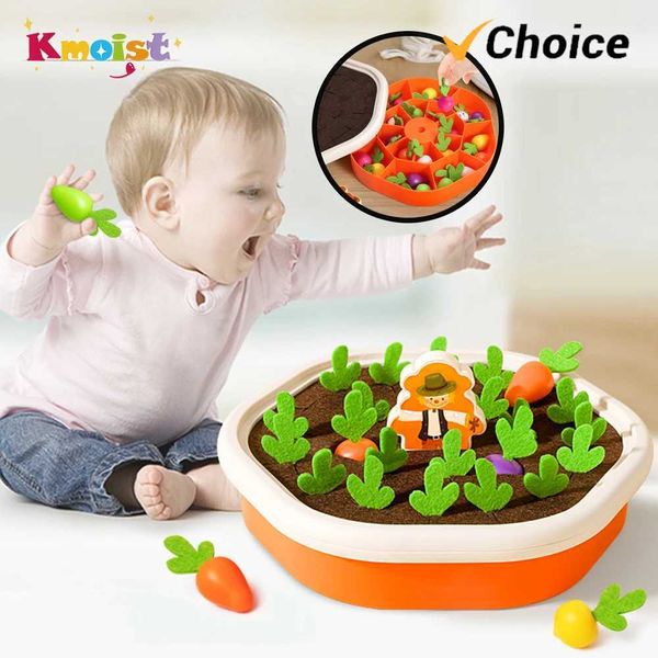 Montessori Toys Colorful Shape Blocks Baby Pull Carrot Game Set for 1 Year Old Puzzle Kids Early Educational Toy Children GiftsC250211