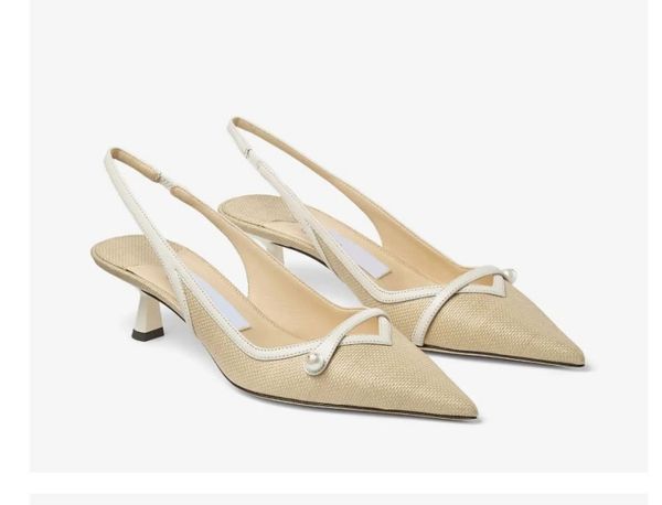 newS Lizard print leather high heels with horseshoe heel and pearl embellishment, elastic strap, deep V-opening EU 35-43