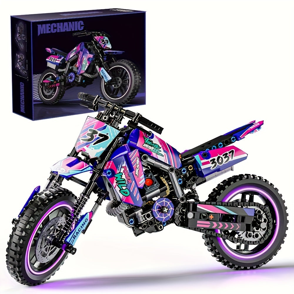 TEMU Motorcycle Building Block Set - 476pcs Collectible Motorcycle Display Model, Motorbike Toy Collection Brick Kit