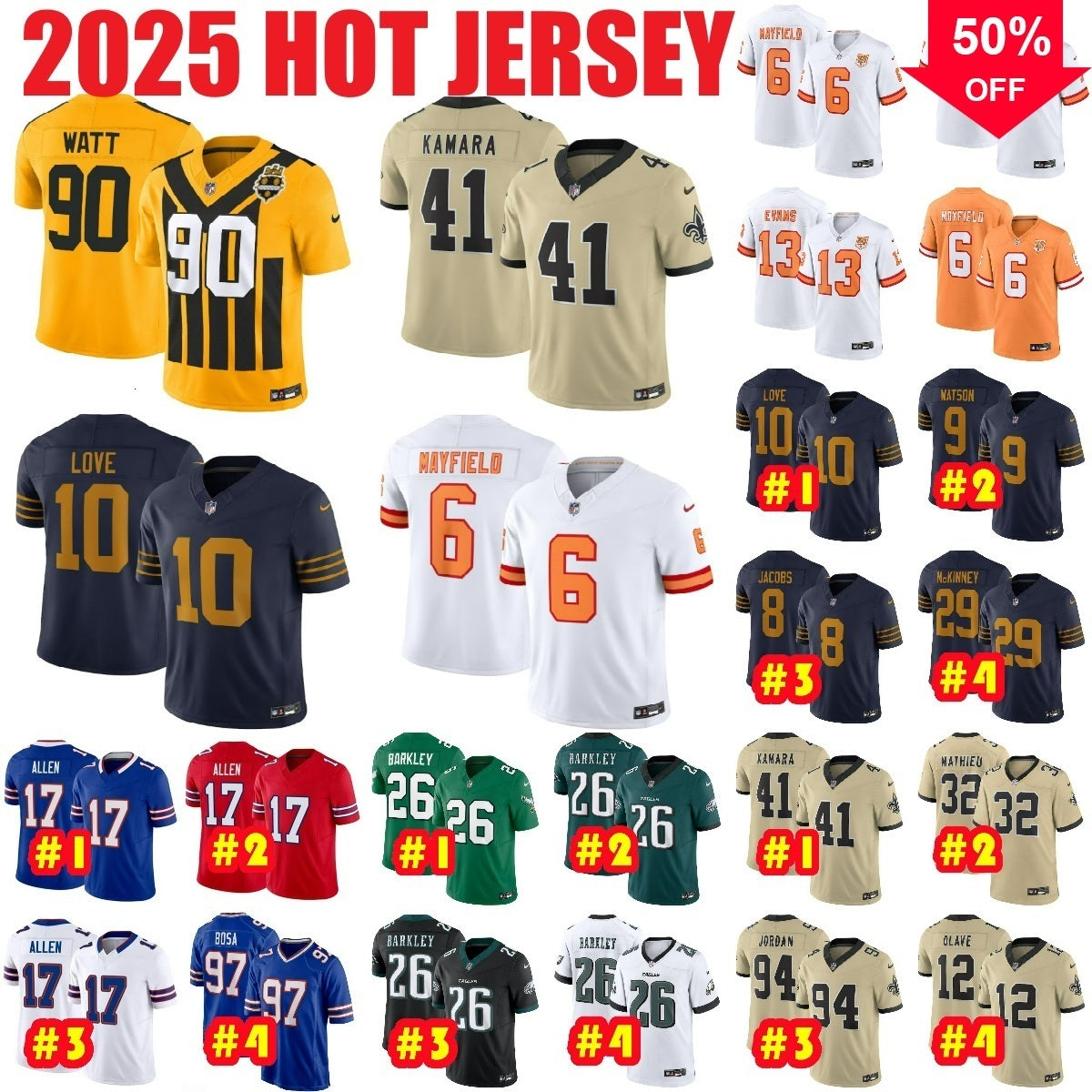 90 T.J. Mens-Youth Football Stitched Jerseys 2 Justin 14 Pickens 10 Mitchell 22 Najee 43 Troy 55 Devin 8 Kenny 6 Queen Joey 24 Porter Football Jerse