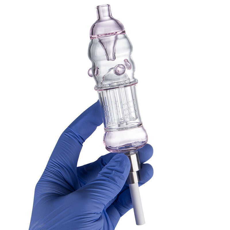 BAOLU NC033 Glass Bong Spill-Proof Nectar Collector Dab Rig Smoking Pipe 510 Ceramic Quartz Titanium Nail OD 32mm Arm Tree Perc Water Bubbler Nectar