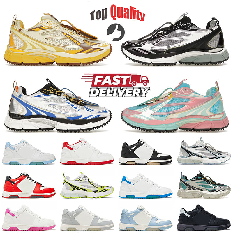 Top Quality Women Mens Designer Casual Shoes Out Of Office Calf Leather White Black Pink Arrows Motif Brand Vintage Platform Walking Sneakers dhgate