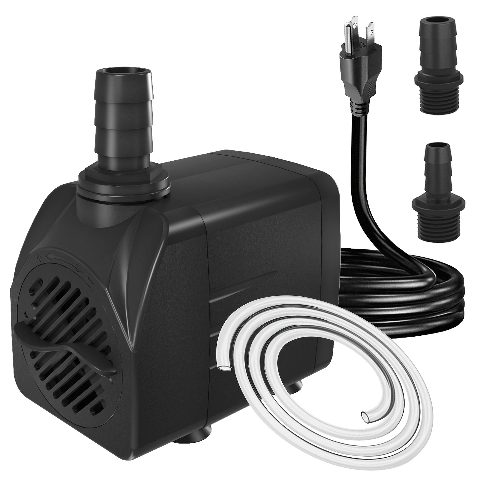 TEMU 550gph Submersible Pump 30w Fountain Water Pump, 2000l-h, 3 Nozzles, 6.23 Feet Tubing For Aquarium, Fish , Pond, Hydroponics, , Without Battery